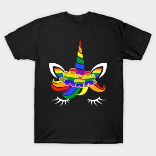 Cute LGBT Unicorn LGBT Gay Lesbian Pride T-shirt T-Shirt